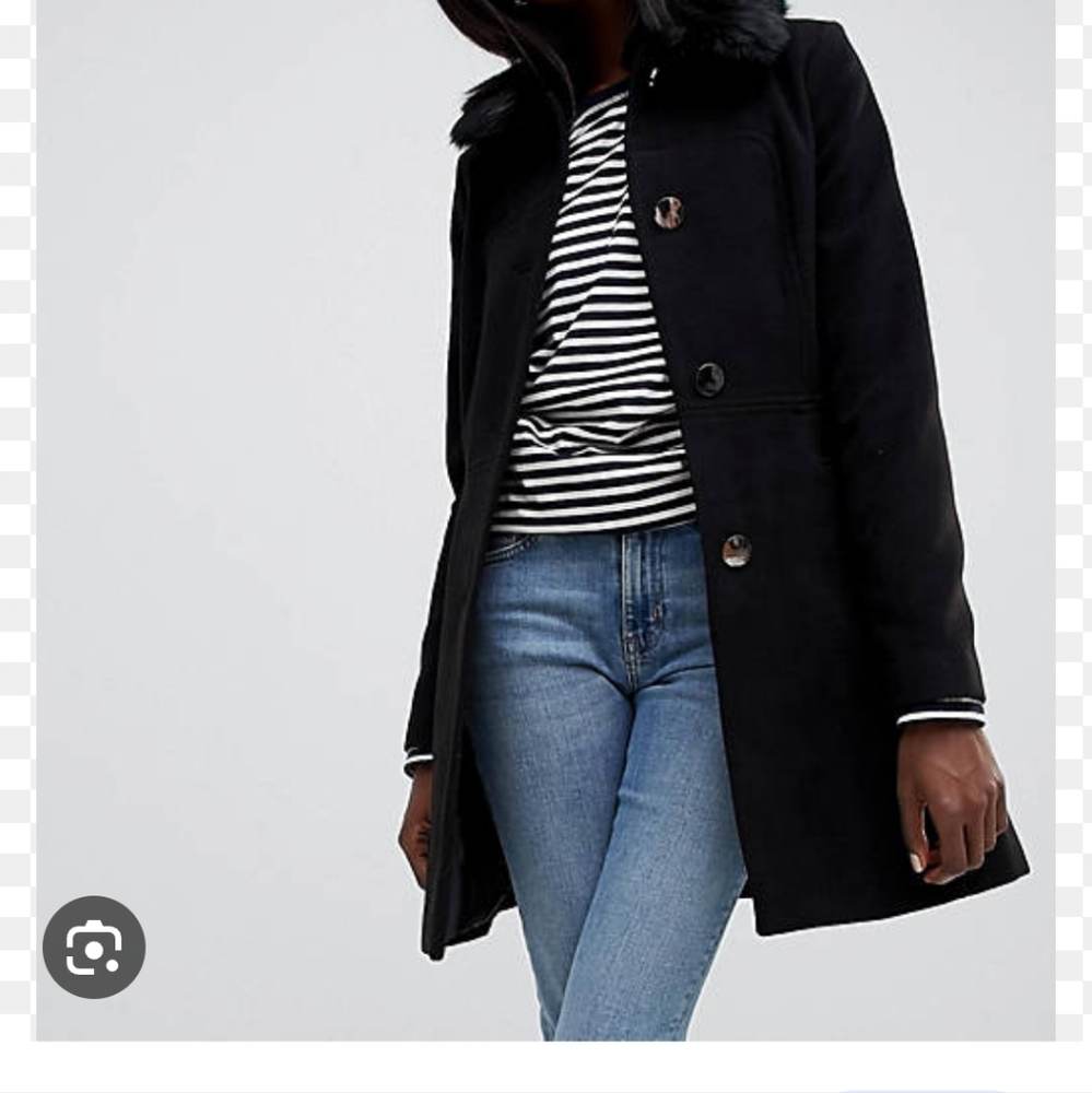 Oasis Faux Fur Collar Princess Coat